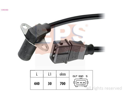 Sensor, crankshaft pulse Made in Italy - OE Equivalent 1.953.032 EPS Facet