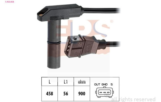 Sensor, crankshaft pulse Made in Italy - OE Equivalent 1.953.058 EPS Facet
