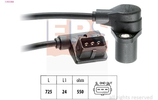 Sensor, crankshaft pulse Made in Italy - OE Equivalent 1.953.064 EPS Facet