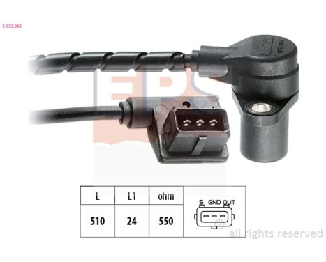 Sensor, crankshaft pulse Made in Italy - OE Equivalent 1.953.065 EPS Facet