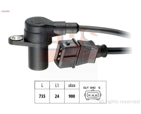 Sensor, crankshaft pulse Made in Italy - OE Equivalent 1.953.074 EPS Facet