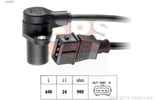 Sensor, crankshaft pulse Made in Italy - OE Equivalent 1.953.075 EPS Facet