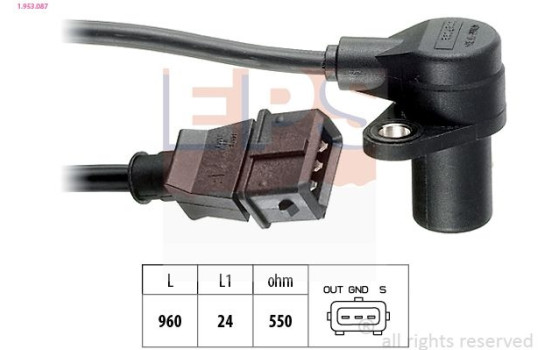 Sensor, crankshaft pulse Made in Italy - OE Equivalent 1.953.087 EPS Facet