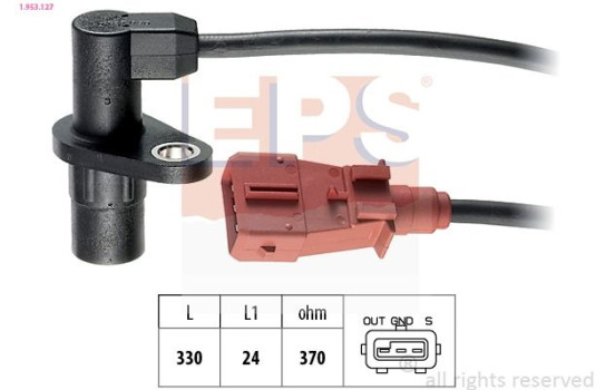 Sensor, crankshaft pulse Made in Italy - OE Equivalent 1.953.127 EPS Facet