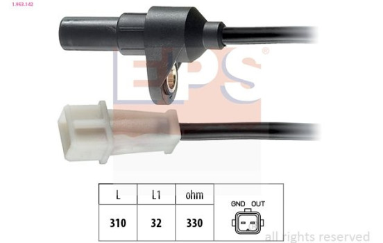 Sensor, crankshaft pulse Made in Italy - OE Equivalent 1.953.142 EPS Facet