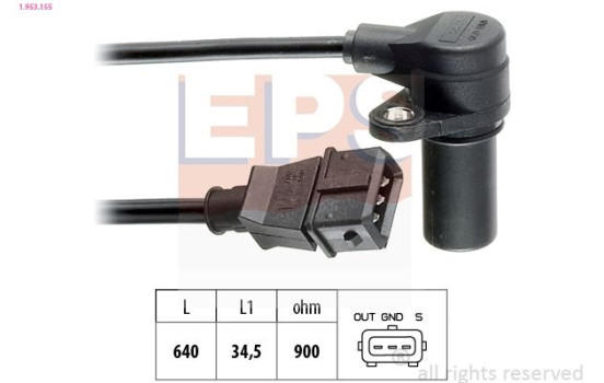 Sensor, crankshaft pulse Made in Italy - OE Equivalent 1.953.155 EPS Facet