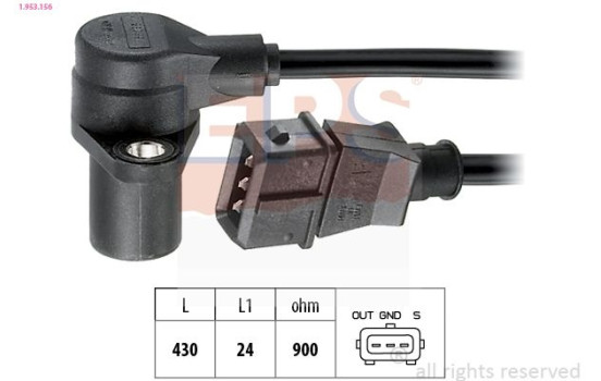 Sensor, crankshaft pulse Made in Italy - OE Equivalent 1.953.156 EPS Facet