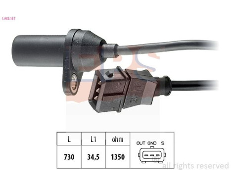 Sensor, crankshaft pulse Made in Italy - OE Equivalent 1.953.157 EPS Facet