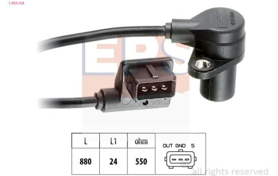 Sensor, crankshaft pulse Made in Italy - OE Equivalent 1.953.158 EPS Facet