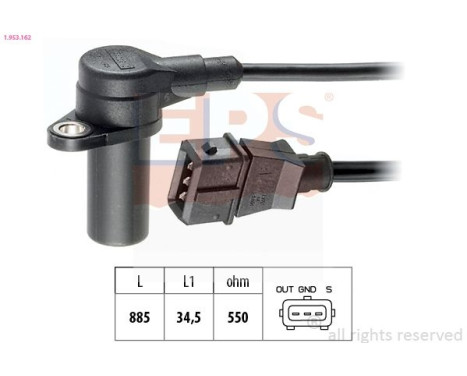 Sensor, crankshaft pulse Made in Italy - OE Equivalent 1.953.162 EPS Facet