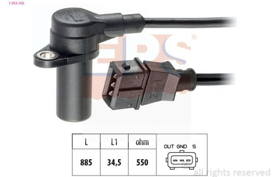 Sensor, crankshaft pulse Made in Italy - OE Equivalent 1.953.162 EPS Facet