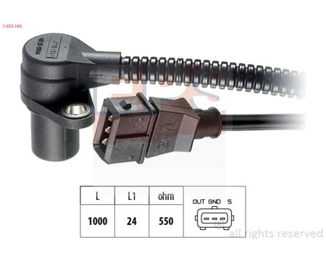 Sensor, crankshaft pulse Made in Italy - OE Equivalent 1.953.164 EPS Facet