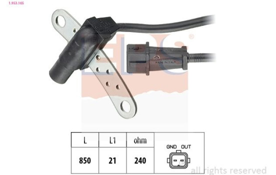 Sensor, crankshaft pulse Made in Italy - OE Equivalent 1.953.165 EPS Facet