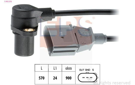 Sensor, crankshaft pulse Made in Italy - OE Equivalent 1.953.172 EPS Facet