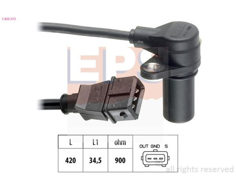 Sensor, crankshaft pulse Made in Italy - OE Equivalent 1.953.173 EPS Facet