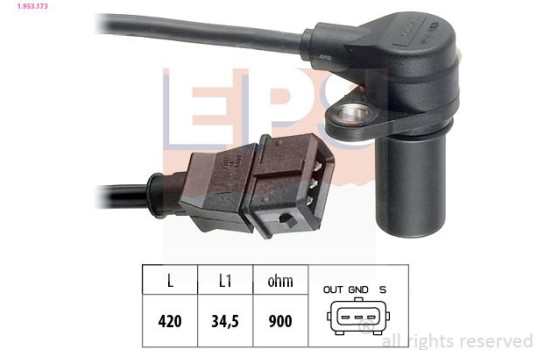 Sensor, crankshaft pulse Made in Italy - OE Equivalent 1.953.173 EPS Facet