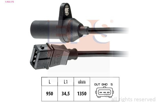 Sensor, crankshaft pulse Made in Italy - OE Equivalent 1.953.175 EPS Facet