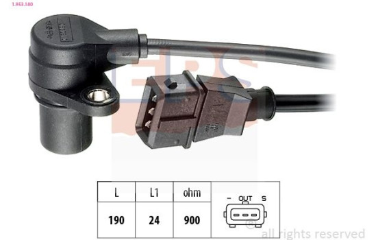 Sensor, crankshaft pulse Made in Italy - OE Equivalent 1.953.180 EPS Facet
