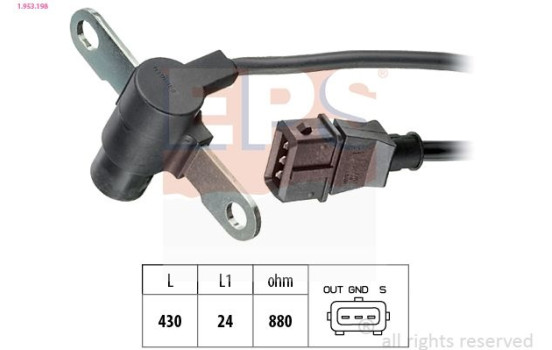 Sensor, crankshaft pulse Made in Italy - OE Equivalent 1.953.198 EPS Facet