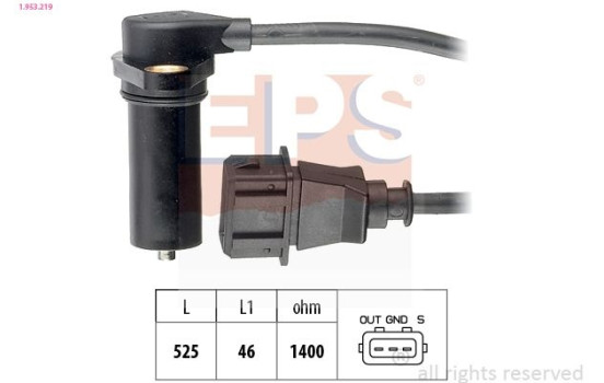 Sensor, crankshaft pulse Made in Italy - OE Equivalent 1.953.219 EPS Facet