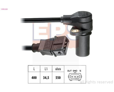 Sensor, crankshaft pulse Made in Italy - OE Equivalent 1.953.222 EPS Facet