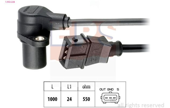 Sensor, crankshaft pulse Made in Italy - OE Equivalent 1.953.228 EPS Facet