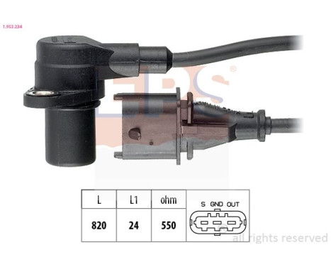 Sensor, crankshaft pulse Made in Italy - OE Equivalent 1.953.234 EPS Facet