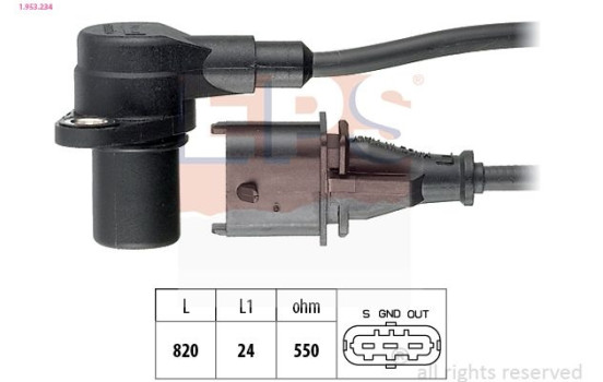 Sensor, crankshaft pulse Made in Italy - OE Equivalent 1.953.234 EPS Facet