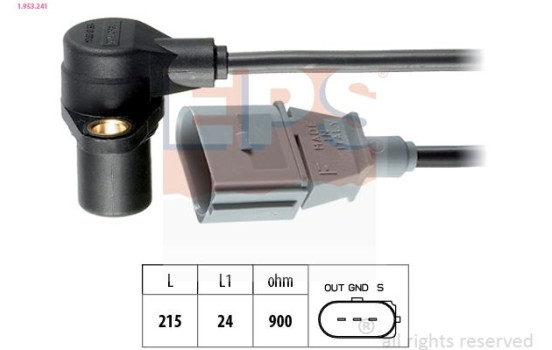 Sensor, crankshaft pulse Made in Italy - OE Equivalent 1.953.241 EPS Facet