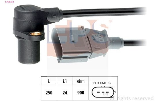 Sensor, crankshaft pulse Made in Italy - OE Equivalent 1.953.254 EPS Facet