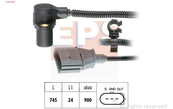 Sensor, crankshaft pulse Made in Italy - OE Equivalent 1.953.267 EPS Facet
