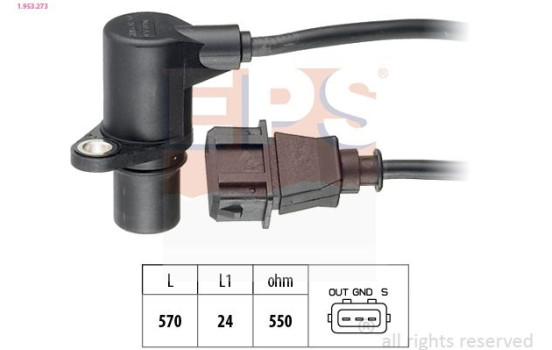 Sensor, crankshaft pulse Made in Italy - OE Equivalent 1.953.273 EPS Facet