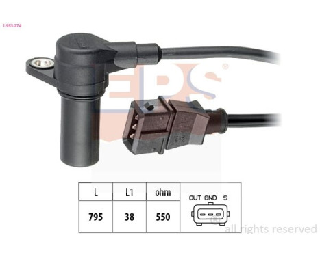 Sensor, crankshaft pulse Made in Italy - OE Equivalent 1.953.274 EPS Facet