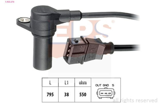 Sensor, crankshaft pulse Made in Italy - OE Equivalent 1.953.274 EPS Facet