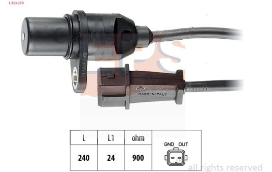 Sensor, crankshaft pulse Made in Italy - OE Equivalent 1.953.279 EPS Facet