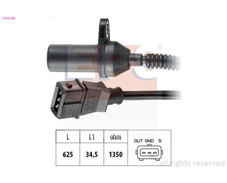 Sensor, crankshaft pulse Made in Italy - OE Equivalent 1.953.285 EPS Facet