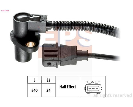 Sensor, crankshaft pulse Made in Italy - OE Equivalent 1.953.314 EPS Facet