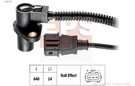 Sensor, crankshaft pulse Made in Italy - OE Equivalent 1.953.314 EPS Facet