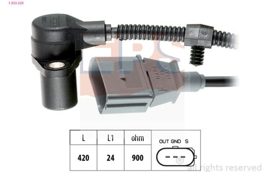 Sensor, crankshaft pulse Made in Italy - OE Equivalent 1.953.320 EPS Facet