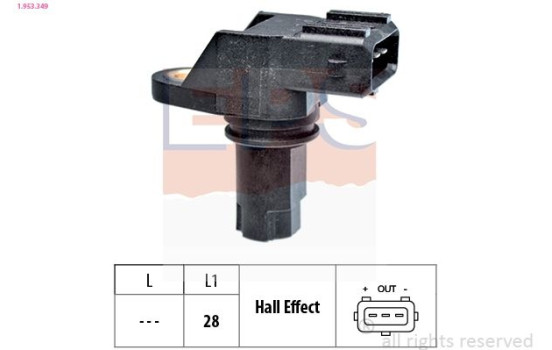 Sensor, crankshaft pulse Made in Italy - OE Equivalent 1.953.349 EPS Facet