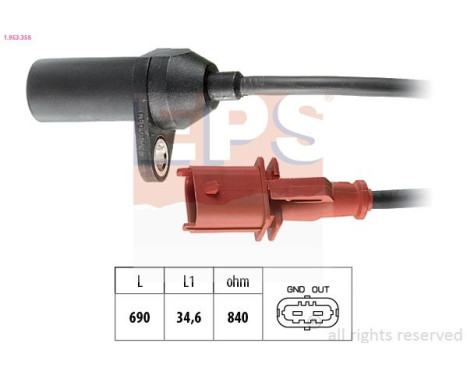 Sensor, crankshaft pulse Made in Italy - OE Equivalent 1.953.356 EPS Facet