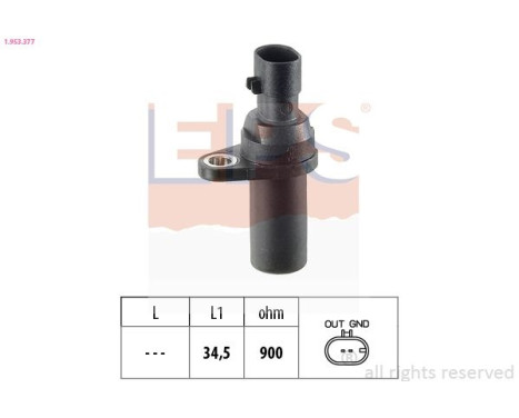 Sensor, crankshaft pulse Made in Italy - OE Equivalent 1.953.377 EPS Facet