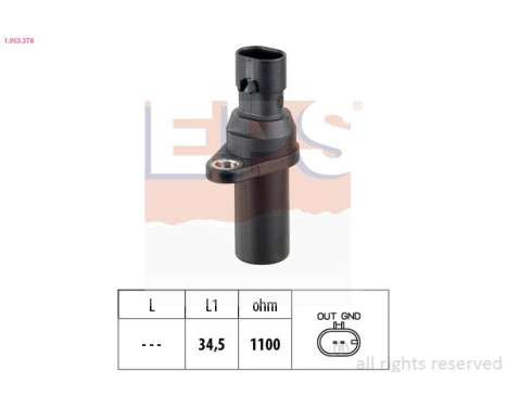 Sensor, crankshaft pulse Made in Italy - OE Equivalent 1.953.378 EPS Facet