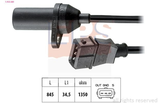 Sensor, crankshaft pulse Made in Italy - OE Equivalent 1.953.381 EPS Facet