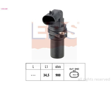 Sensor, crankshaft pulse Made in Italy - OE Equivalent 1.953.389 EPS Facet