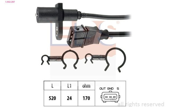 Sensor, crankshaft pulse Made in Italy - OE Equivalent 1.953.397 EPS Facet