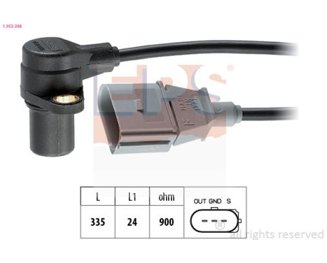 Sensor, crankshaft pulse Made in Italy - OE Equivalent 1.953.398 EPS Facet