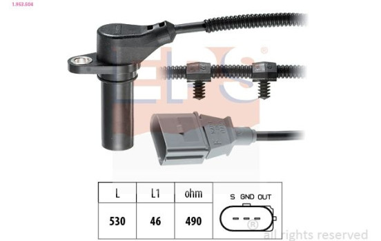 Sensor, crankshaft pulse Made in Italy - OE Equivalent 1.953.504 EPS Facet