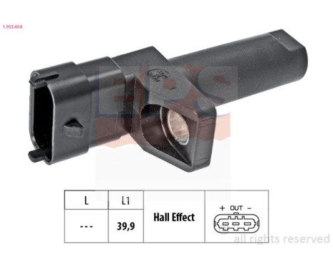 Sensor, crankshaft pulse Made in Italy - OE Equivalent 1.953.654 EPS Facet