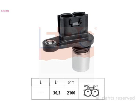 Sensor, crankshaft pulse Made in Italy - OE Equivalent 1.953.716 EPS Facet
